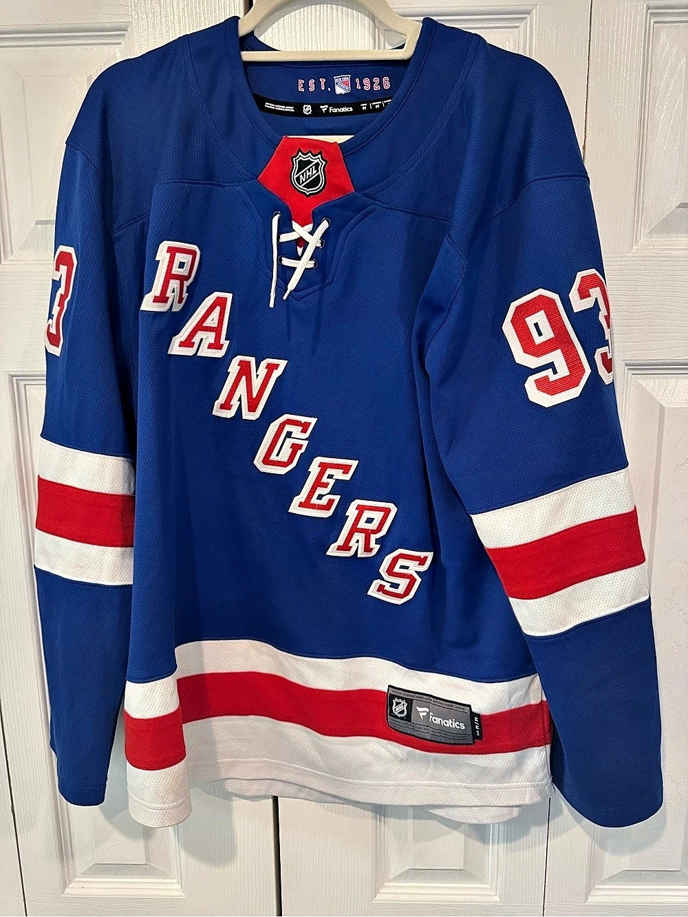 Fanatics New York Rangers Jersey Medium including FREE Large Champion Crew Neck